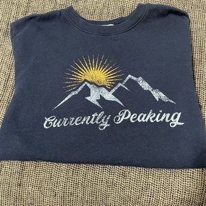 Erin and Sara Foster “Currently Peaking” cropped sweatshirt